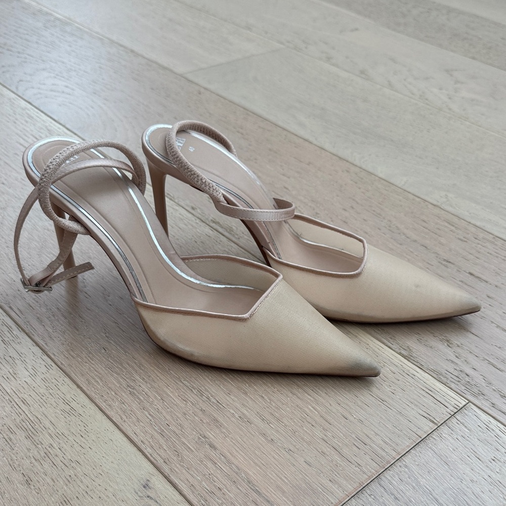 Zara Beige Pointed Heels